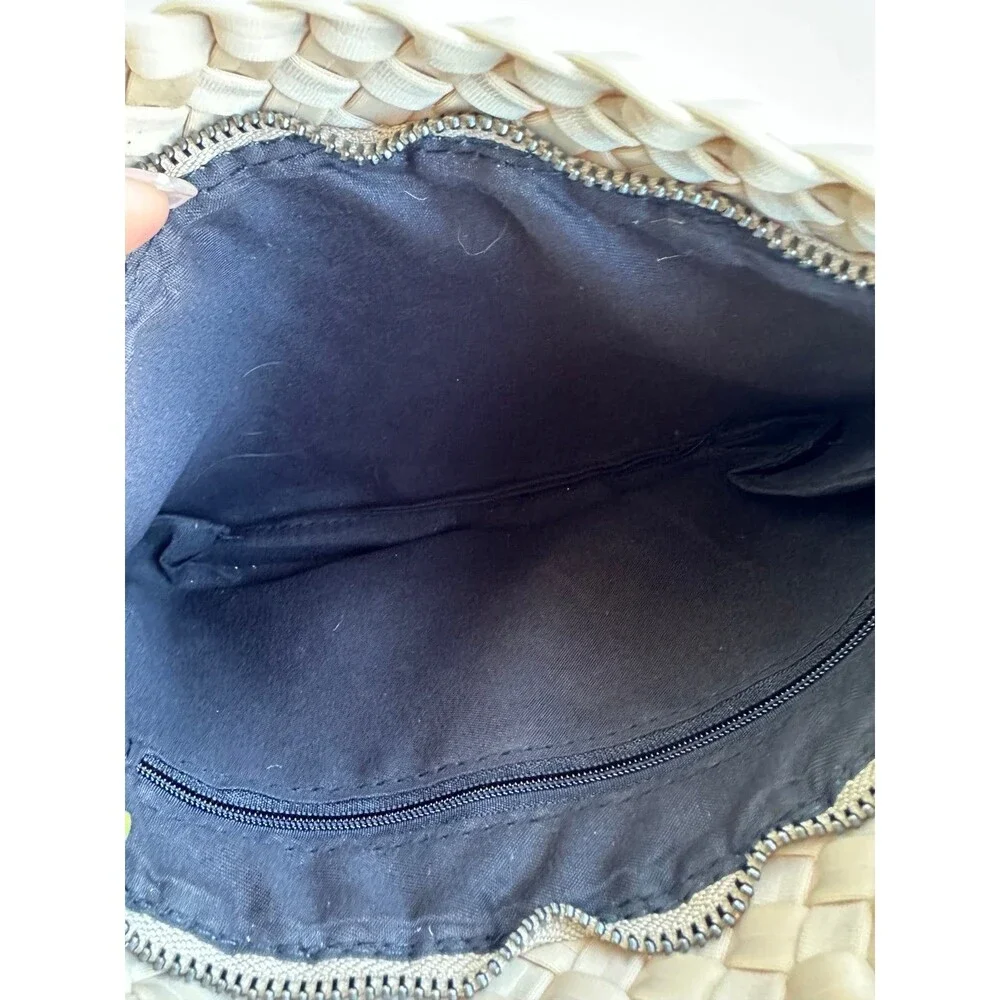 High Quality Woven Neoprene Intrecciato Style Zipper Wristlet Pouch Cosmetic Bag